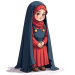 تصویر کارتونی دختر چادری