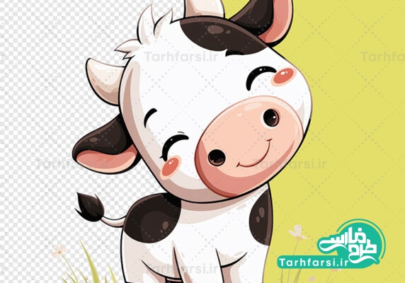 تصویر دوربری شده گاو کارتونی