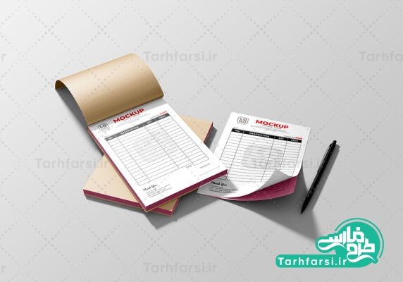 موکاپ فاکتور، رسید و دفتر یادداشت