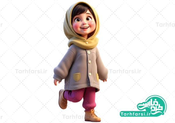 کاراکتر دختر دوربری شده