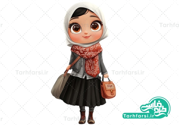 تصویر کارتونی دختر ایرانی دوربری